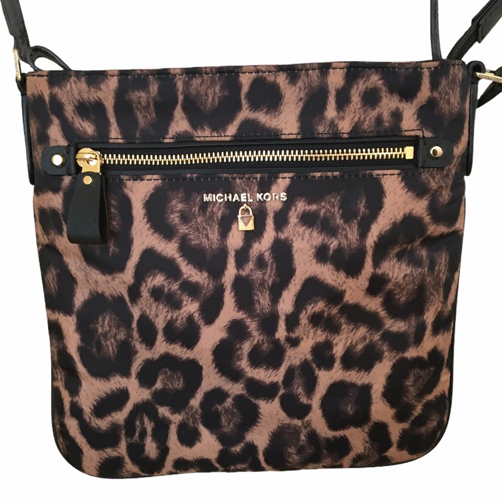 MICHAEL Michael Kors Nylon Leopard Print "Kelsey" Crossbody